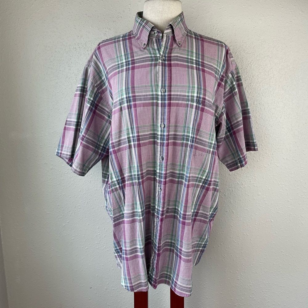 Vintage 90’s/2000’s Damon Short Sleeve Button Down Shirt Size 16.5 34/35